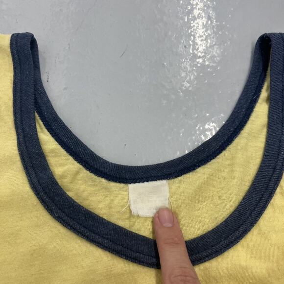 Vintage 70s Bell Yellow/Navy Tank Top - Picture 3 of 3